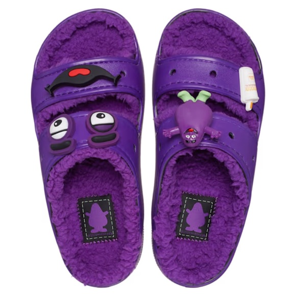 Grimace New With Tags Limited Edition Crocs Sherpa lined Size Women’s 10 & 8 - Picture 1 of 6
